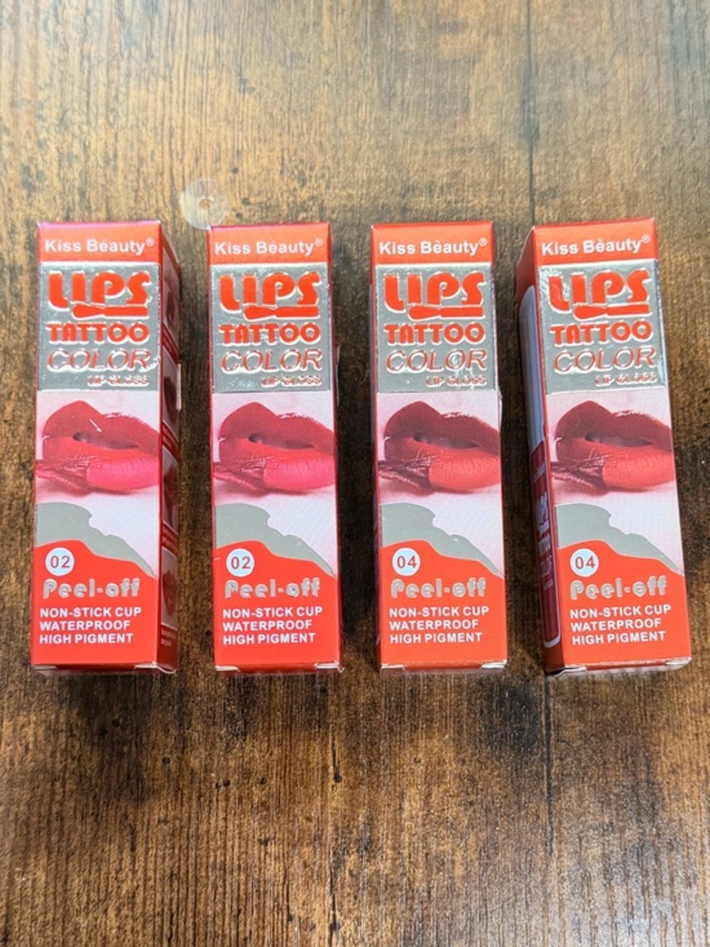 Kiss Beauty Peel-Off Lip Tattoo Color — 2 (02) & 2 (04)